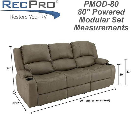 RecPro Charles 80" RV Wall Hugger Reclining Sofa | Putty