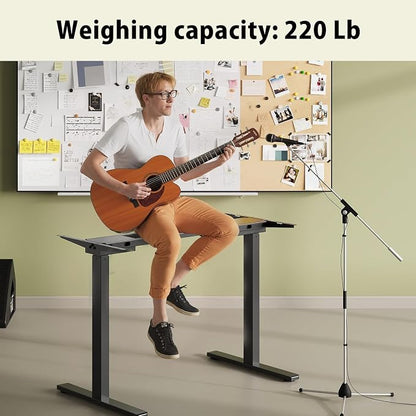 Dual Motor Electric Standing Desk Frame,Adjustable height and length,The maximum size it can accommodate is 63*28 inches for the tabletop,3 Preset Heights,Rated for 264 pounds of weight.Black