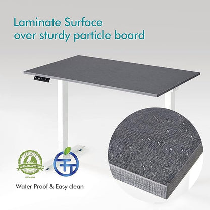 Kaboon Universal Tabletop 59.1"x23.62", Solid One-Piece Melamine Table Top, Double Desk L-Desk DIY, Home and Office Countertop, Fabric Blue