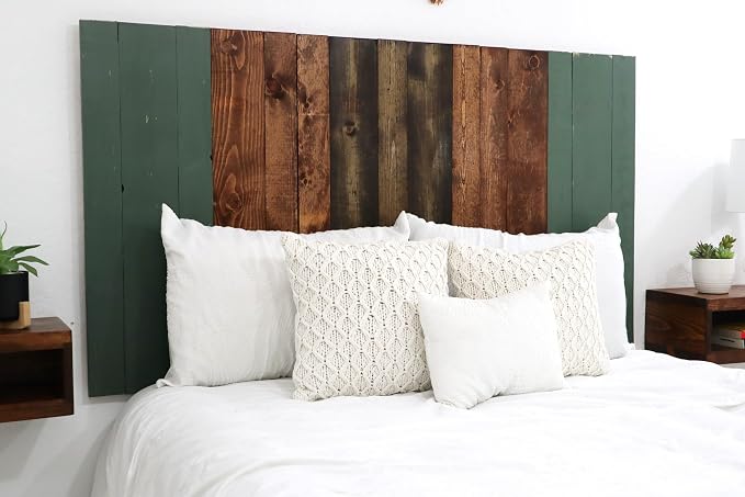 Barn Walls Forest Path Mix Headboard Queen Size, Hanger Style, Handcrafted. Mounts on Wall. Easy Installation