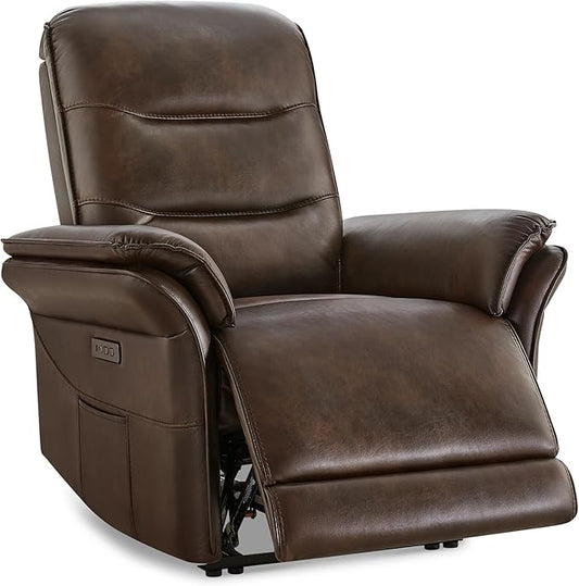 KISLOT Power Recliner Chair with Adjustable Headrest and Footrest, Dual Motor Leather Reclining Chair with USB/Type-C Charging, Zero Gravity Modern Electric Recliner for Adults Living Room Bedroom