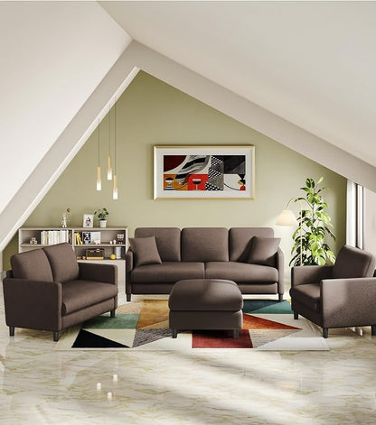 Welzona 83" Couches for Living Room, Teddy Sofa Couch, Comfy Sofas for Living Room, Tool-Free Setup Loveseat Sofa, All-Wood Love Seat Couches, Small Couch 2 Pillows Included, Khaki