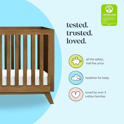 Davinci Otto 3-in-1 Convertible Baby Crib, GREENGUARD Certified, Walnut | Converts to Toddler Bed & Daybed, 4 Adjustable Mattress Heights - Toddler Conversion Kit Sold Separately, Easy to Assemble