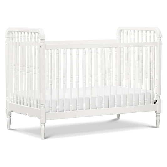 Namesake Liberty 3-in-1 Convertible Baby Crib - Greengurad Gold Certified - Wooden Convertible Baby Crib to Toddler Bed, Daybed - Durable & Easy to Assemble, 4 Adjustable Mattress Heights - Warm White