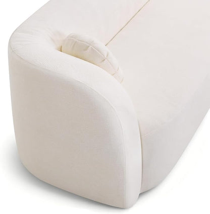 Curved Sectional Sofa with Chaise, 128" Oversized Cloud Couch, Chenille Fabric, High-Density Foam, Deep Seating, No Assembly, L-Shaped Sectional, Modern Living Room Sofa, Cream White