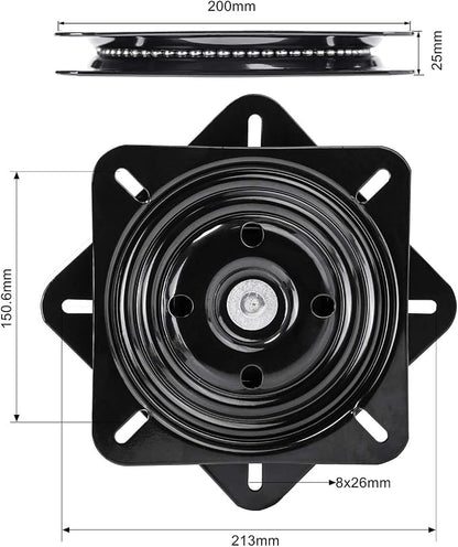 8 Inch Heavy Duty 360 Degree Bar Stool Swivel Replacement Seat Swivel Base Barstool Swivel Plate-for Recliner Chair,Barstools,Chair,Ball Bearing Swivel Boat Seat Or Van Pilot Seat.