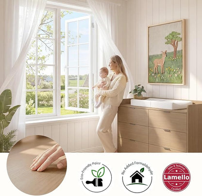 MAMAZING Keeva Pro 6-Drawer Baby Dresser with Changing Table, Easy Assembly | Walnut Wooden Nursery Dresser, Anti-Tip Design & Adjustable Feet, Dresser for Bedroom, Kids & Toddler Storage, 44" Wide
