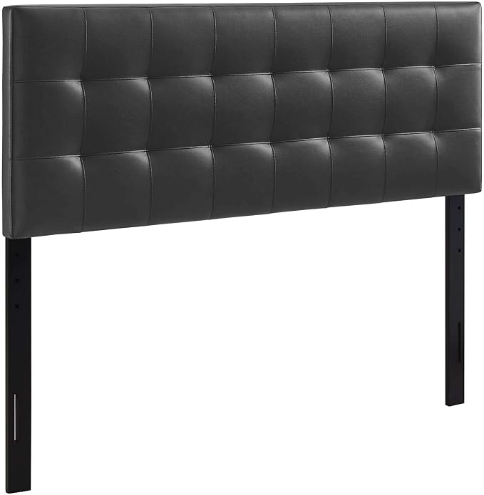 Modway Lily Tufted Faux Leather Upholstered Full Headboard in Black
