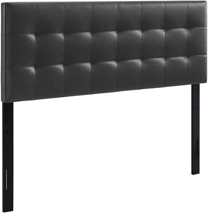 Modway Lily Tufted Faux Leather Upholstered Full Headboard in Black