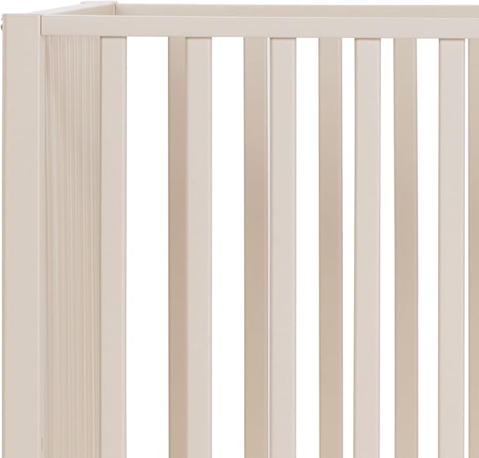 dadada Baby LaLa 3-in-1 Convertible Crib - Wood Crib Converts into Toddler Bed & Daybed - Greenguard Gold Certified, Made in Italy - 3 Adjustable Mattress Heights - Solid Beechwood Almond Milk