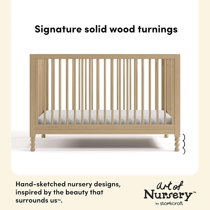 Storkcraft Rio 5-in-1 Convertible Crib and Toddler Guardrail – GREENGUARD Gold Certified, Toddler Bed Conversion Kit Included, Fits Baby Crib Mattress, Converts to Full Bed (Driftwood)