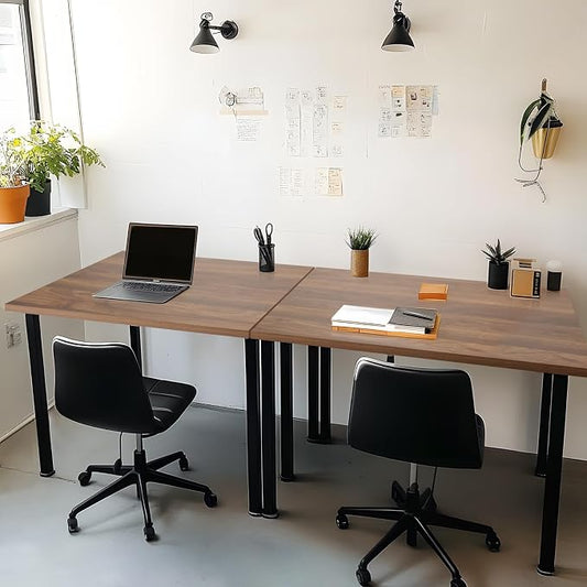 Kaboon Universal Tabletop 45.67"x23.62", Solid One-Piece Melamine Table Top, Double Desk L-Desk DIY, Home and Office, Dark Walnut