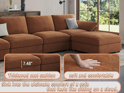 EASE MOOSE Sectional Modular Sofa,Luxury Comfty Deep Seat Couch for Living Room,Solid Wood Frame Sofa,Removable and Washable