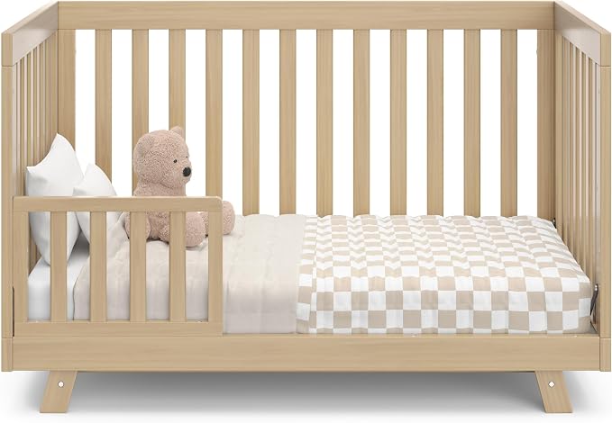 Storkcraft Beckett 3-in-1 Convertible Crib – GREENGUARD Gold Certified, Fits Standard Crib Mattress, Converts to Toddler Bed and Daybed, 4 Mattress Heights, Grow-with-Me Design (Driftwood)