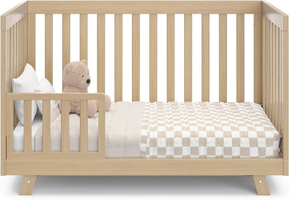 Storkcraft Beckett 3-in-1 Convertible Crib – GREENGUARD Gold Certified, Fits Standard Crib Mattress, Converts to Toddler Bed and Daybed, 4 Mattress Heights, Grow-with-Me Design (Driftwood)