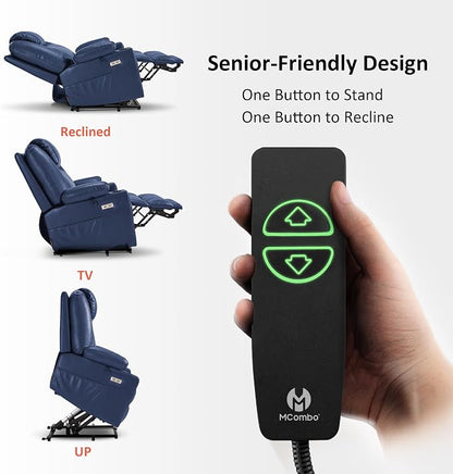 MCombo Power Lift Recliner Chair for Elderly R7042(Blue, Small-Wide)