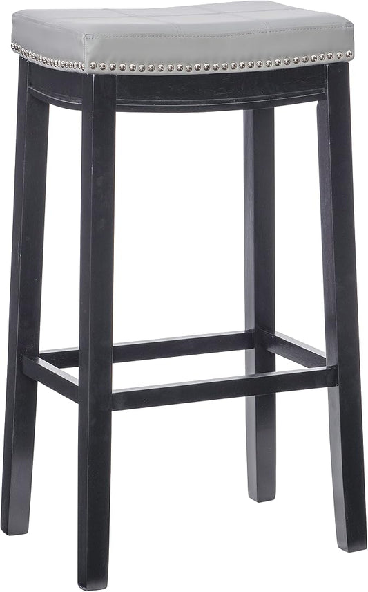 Linon Home Décor Kingston Gray Bar Stool, Black