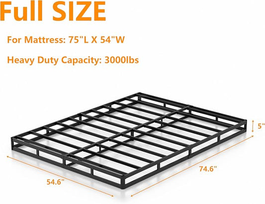 DORITRON 5 Inch Box Spring for Full Size Bed, 3000lbs Heavy Duty Full Size Box Spring Bed Base Metal Mattress Foundation, Easy Assembly, Noise Free