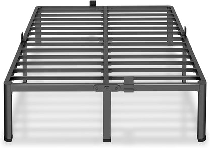 MAF 20 Inch King Size Bed Frame with Round Corner Legs Mattress Slide Stopper No Box Spring Needed Heavy Duty Metal Platform Bed Frames Under-Bed Storage Space, 3000 LBS Steel Slats Support