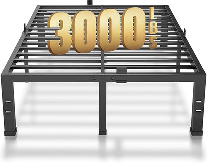 MAF King Bed Frame 14 Inch Heavy Duty Metal Platform BedFrame with Black Steel Slat Support Noise Free King-Bed-Frame, No Box Spring Needed