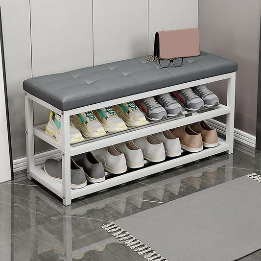 Modern Wooden Shoe Storage Bench SpaceSaving Design for Hallway & Living Room Stylish Organizer & Changing Stool for Entryway Multifunctional Closet Furniture