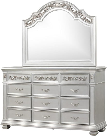 First of a Kind Valentina Silver Queen 5 Piece Bedroom Set