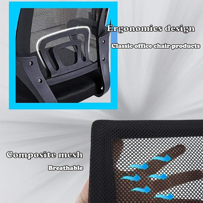 BestOffice Mesh Computer Back Support Modern Executive Adjustable Task Rolling Swivel Chair for Women,Men(2 Pack) (Black)