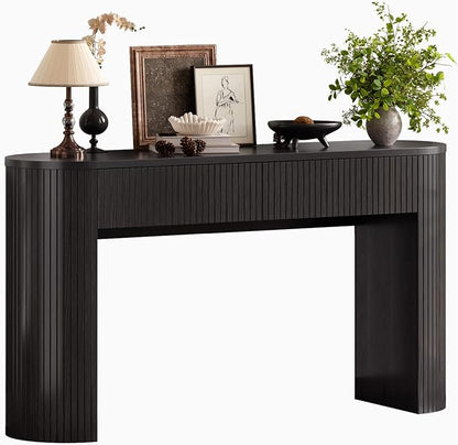 ONBRILL 55 Inch Console Table with 2 Drawers, Entryway Tables with Storage, Sofa Table Behind The Couch, Hallway Tables, Black