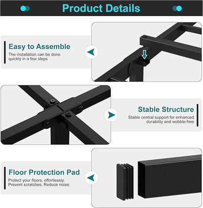 Maenizi California King Bed Frames, 16 Inch Heavy Duty Metal Platform Support Up to 3000 lbs with Steel Slat, No Box Spring Needed, Easy Assembly, Noise Free, Black