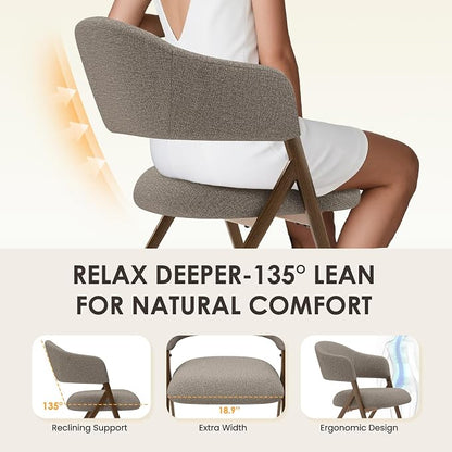 COLAMY Dining Chairs Set of 2, Mid Century Modern Dining Room Kitchen Dinner Chairs with Iron Legs, Open Back and Padded Seat, for Living Room/Bedroom/Restaurant/Cafe, Taupe