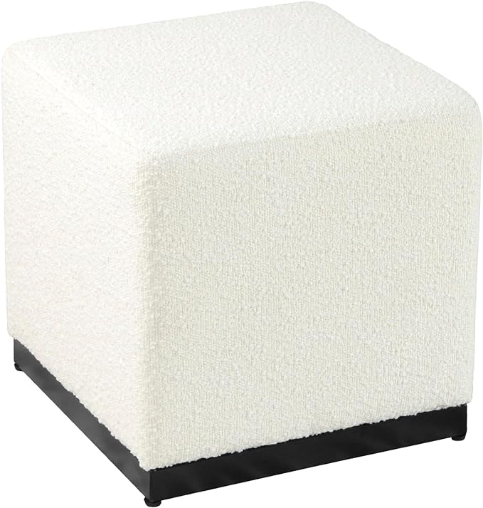 HomePop 16" Cube Ottoman - Cream Boucle