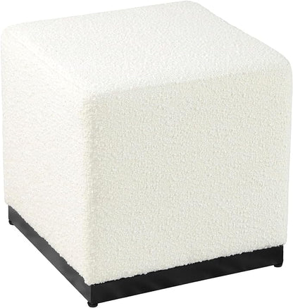 HomePop 16" Cube Ottoman - Cream Boucle