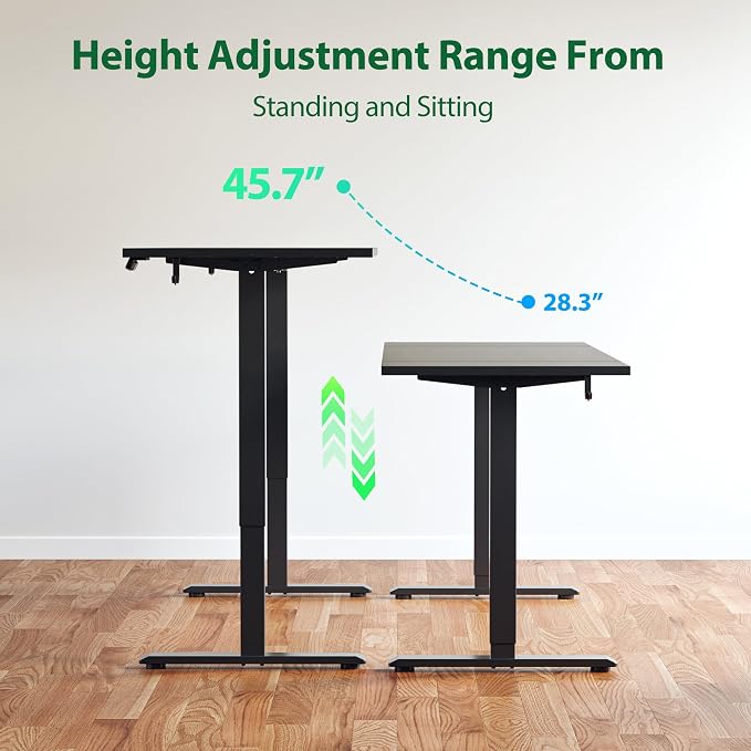 Agilestic Electric Standing Desk, 71 x 31.5 Inches Height Adjustable Desk, Sit Stand up for Work Office Home, Ergonomic Rising Computer Table with Memory Preset, Black