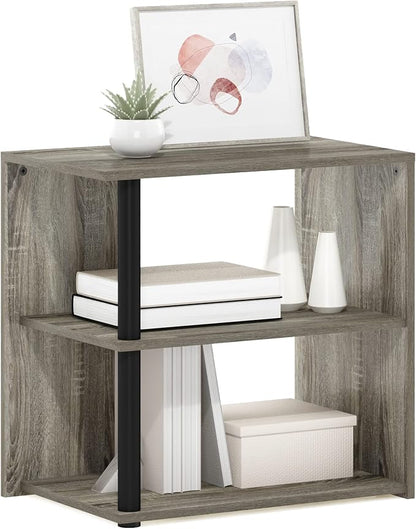 Furinno Romain Side Table, 2-Tier End Table with Open Shelf, Night Stand, Bedside Table, for Living Room, Bedroom, French Oak