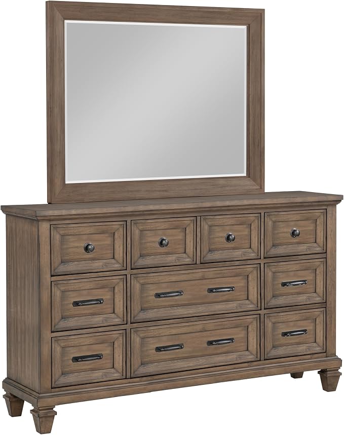 New Classic Furniture Mariana 5-Piece Wood King Bedroom Set, Vintage Mocha