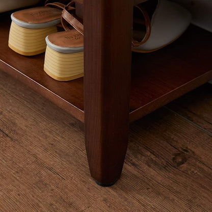 XKZG Shoe Rack Bench Wooden Shoe Storage Bench Rustic Solid Wood Entryway Bench (Brown,47.2")