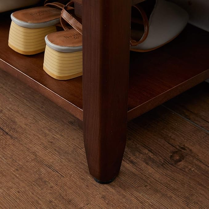 XKZG Shoe Rack Bench Wooden Shoe Storage Bench Rustic Solid Wood Entryway Bench (Brown,39.4")