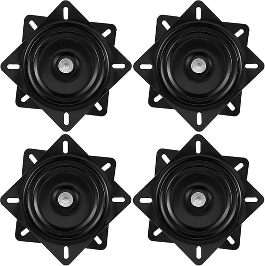 HAKZEON 4 PCS 7 Inch Bar Stool Swivel Plate, Heavy Duty Swivel Base Mount Plate for Home, Office, Black