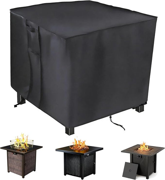 Saking Fire Pit Cover,32 Inch Square Firepit Covers Outdoor Gas Fireplace Fire Table Cover Fits for 28-32 Inch Propane Fire Pit Table – 32 x 32 x 24 Inches