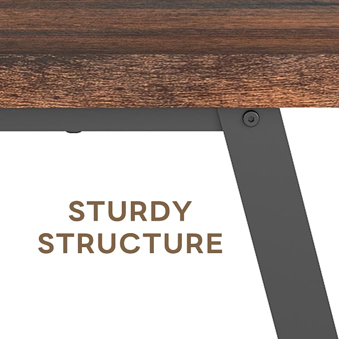 43" Farmhouse Entryway&End of Bed Wood Bench,Rustic Brown&Black | Skandiquip 43"47" Wood Farmhouse Entryway Bench, Mid Century Rustic End of Bed Bench for Mudroom, Living Room & Kitchen