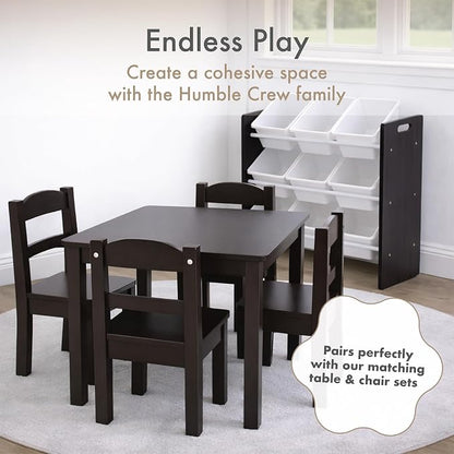 Humble Crew Toy Storage Organizer with 9 Removable Storage Bins for Kids Playroom, 3-Tier Toddler Toy Organization and Storage, Espresso/White