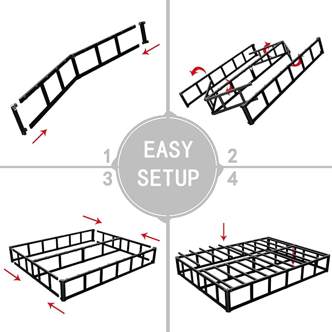 ALDRICH Box Springs Full 9 Inch, Heavy Duty Metal Frame Mattress Foundation with Easy Clean Cover, Noise Free, Easy Assembly