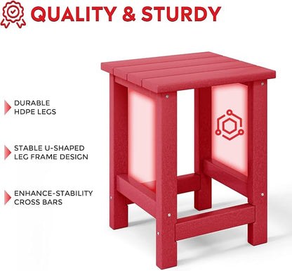 Costaelm Paradise 3-Piece Kids Table and Chairs Set with Toddler Rocking Chairs and Cup Holders, Red