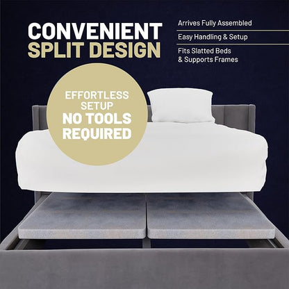1.5" Split Wood Bunkie Board Full Size Bed, Under Mattress Support, Fully Assembled, Fabric Ventilation Cover-Replaces Wooden Slats or Box Spring for Bed Frames