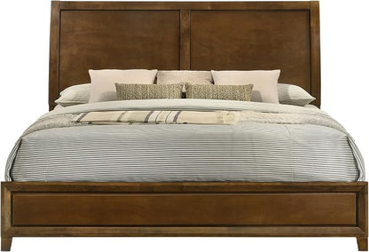 New Classic Furniture Ballard 5-Piece Wood Cal King Bedroom Set with 2-Nightstands, Walnut Brown