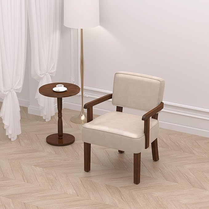 FAGAGA Accent Chair, PU Leather Chair for Living Room Oversized Armchair with Soft Seat and Armrests for Bedroom Dinning Reading Waiting Room (One Chair)