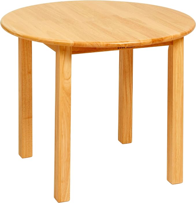 ECR4Kids 30in x 30in Round Hardwood Table with 22in Legs, Childrens Furniture, Honey