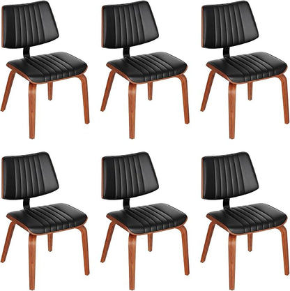 Armless Dining Chairs Set of 6, Walnut Black | Set of 6 premium armless chairs with ergonomic support and luxurious padding. Ideal for upscale dining rooms and entertaining