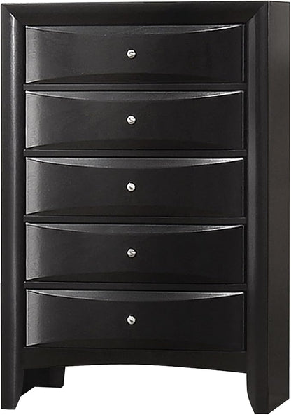 Coaster Home Furnishings Briana Transitional 5-Piece Bedroom Set California King Size Storage Bookcase Bed Frame 56-inch Headboard Black 202701KW-S5