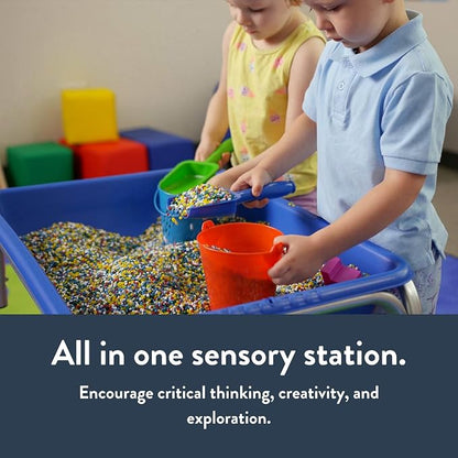 Children's Factory 18" Small Sensory Table, Sandbox with Lid, Water Table for Kids, Blue | Sandbox for Indoor or Outdoor Use, Rust-Resistant Sensory Bin for Classrooms, Preschools, and Daycares